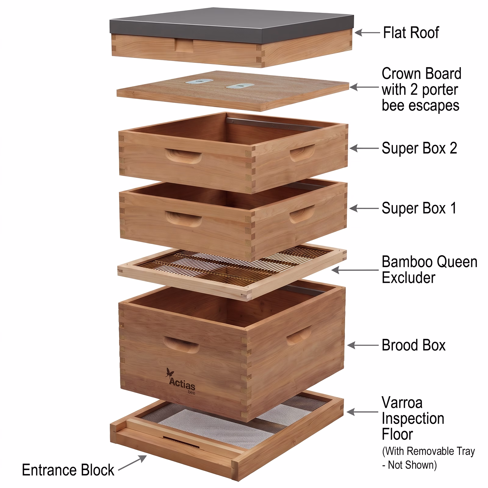 Langstroth Beehive w/Flat Roof | Western Red Cedar - Image 3
