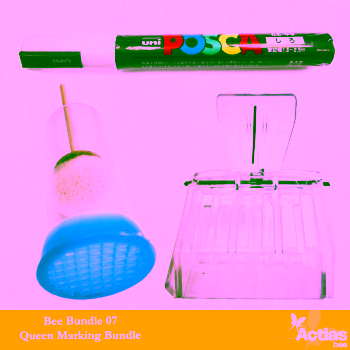 Actiasbee Queen Bee Marking Kit – 2026 Colour Marking Pen, Clip & Plunger Cage – Beekeeping Queen Marking & Identification Set