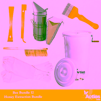 Actiasbee Beekeeping Starter Kit – 2 Frame Honey Extractor, Smoker, Gloves, Hive Tools, Hive Brush & Uncapping Fork